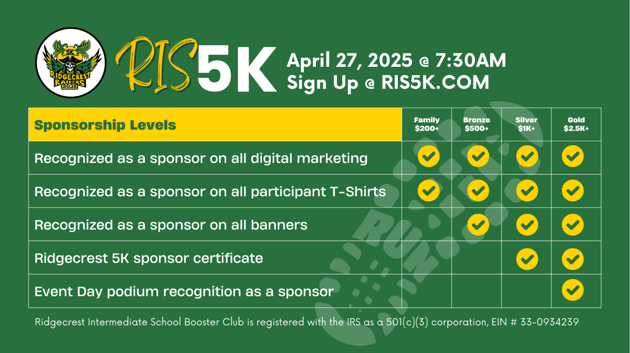 2025 RIS 5K Community Fun Run Sponsorship