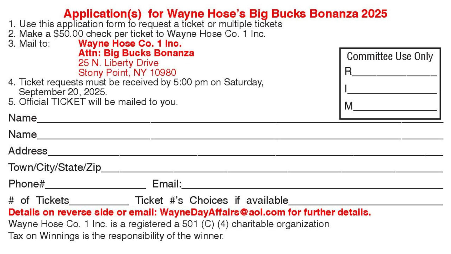 2025 Big Bucks Bonanza Raffle