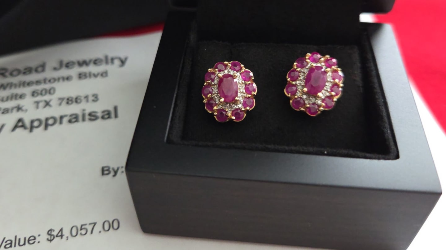 Ruby Earrings Dangle | High Quality Cubic Zirconia | Adastra