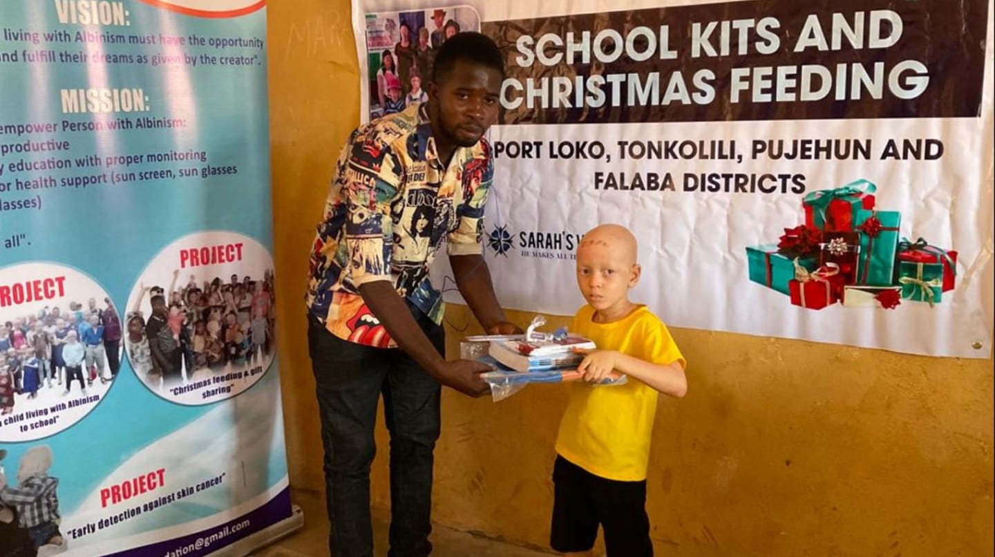 Please help provide school kits for students with albinism
