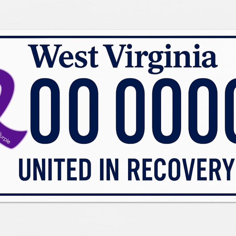 Official West Virginia Goes Purple License Plate Campaign