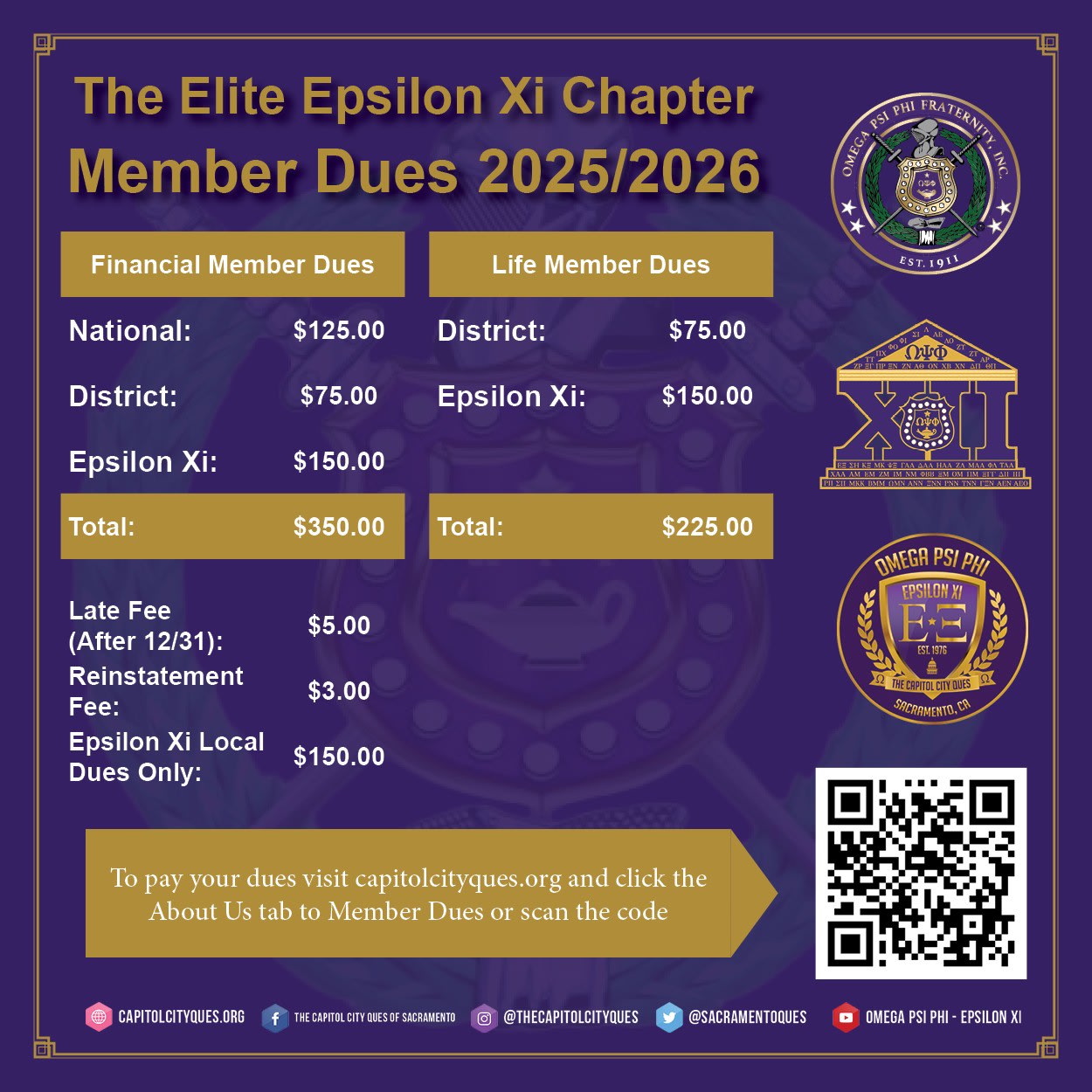 2025- 2026 Epsilon Xi Chapter Membership Dues
