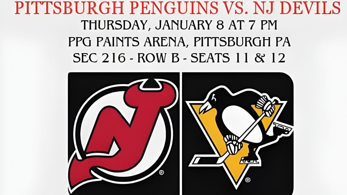 Devil Raffle Pittsburgh Penguins vs. NJ Devils Raffle