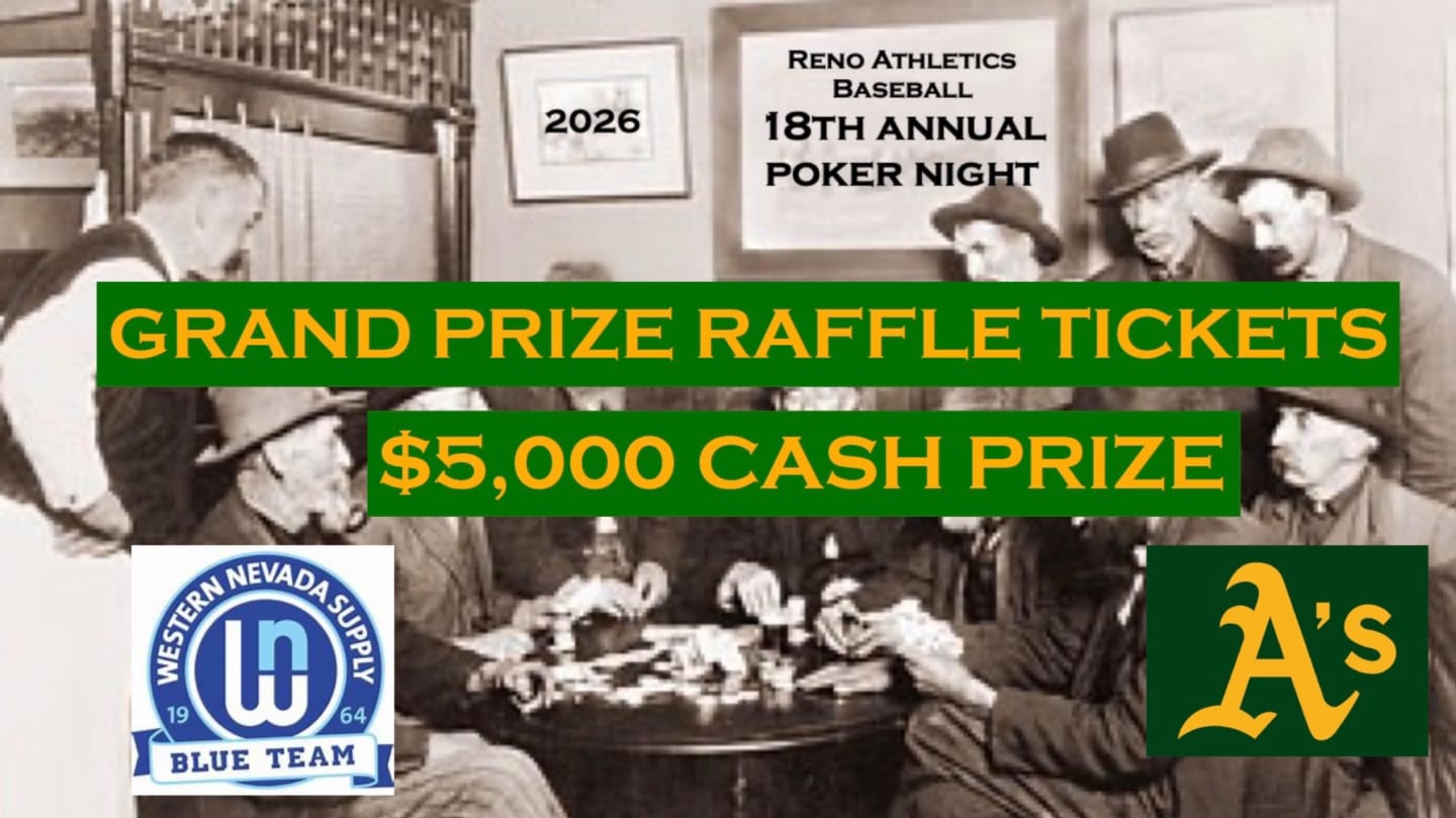 Grand Prize Raffle Tickets - Reno Athletics Baseball - $5,000 Cash Prize