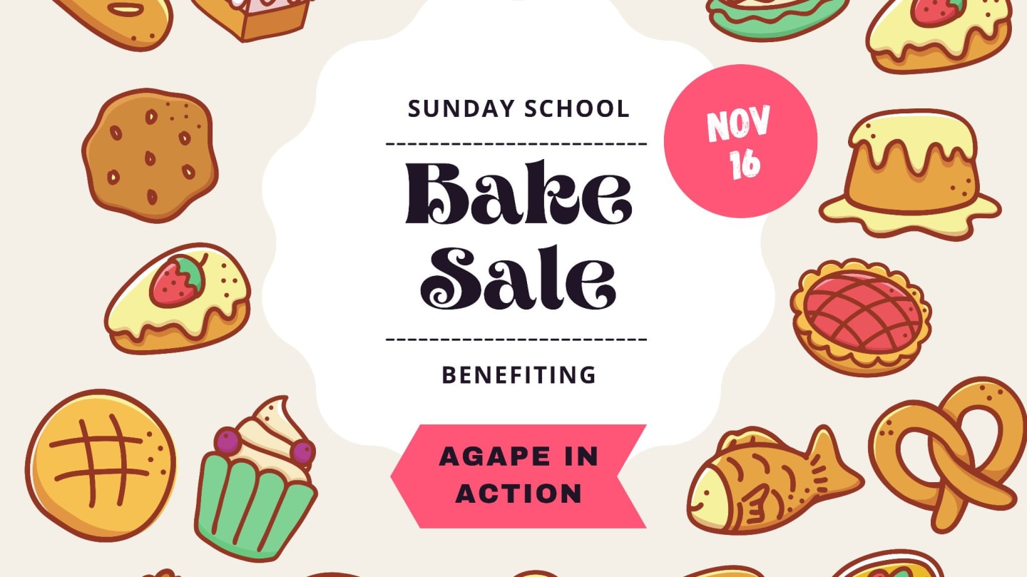 Sunday School Kids Bake Sale 2025