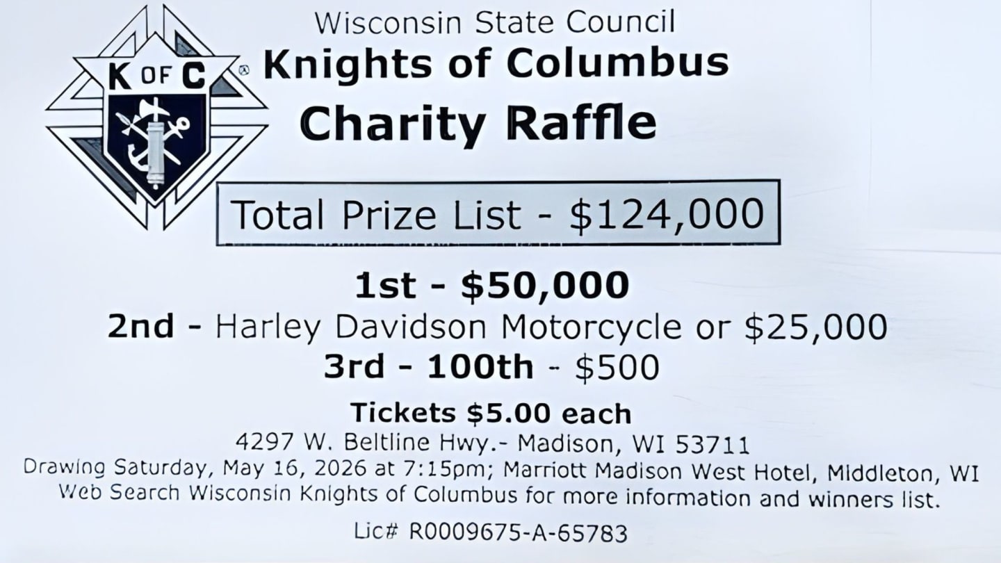 Knights of Columbus State Charity Raffle 2026