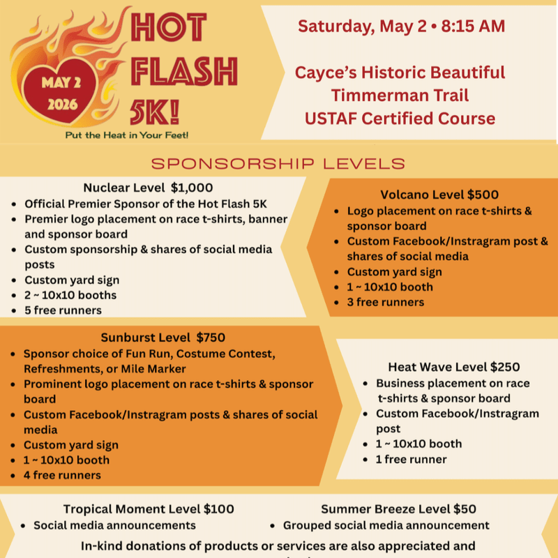 Hot Flash 5K 2026 Sponsorship Registration