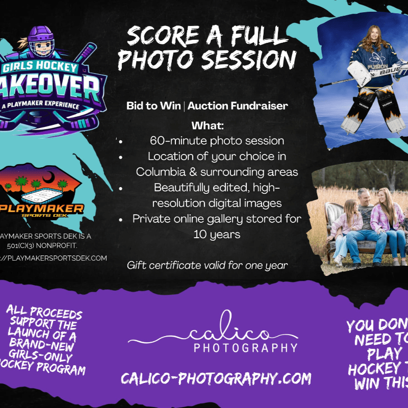 60 Minute Custom Photo Session to Benefit Playmaker Sports DEK