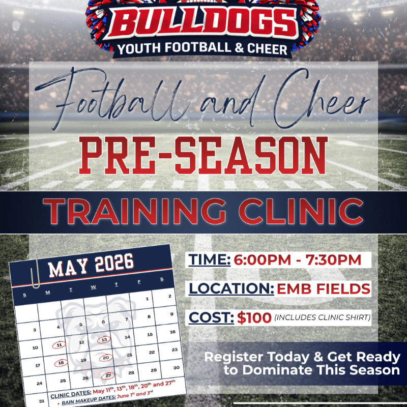 Bulldogs Football & Cheer Pre-Season Training Clinic