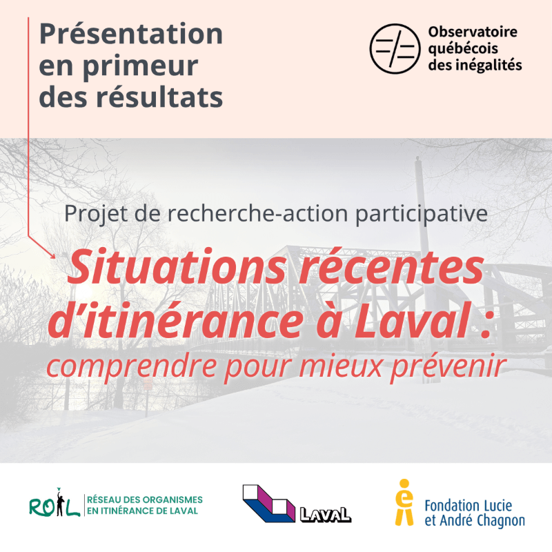 Présentation en primeur des résultats : Situations récentes d’itinérance à Laval