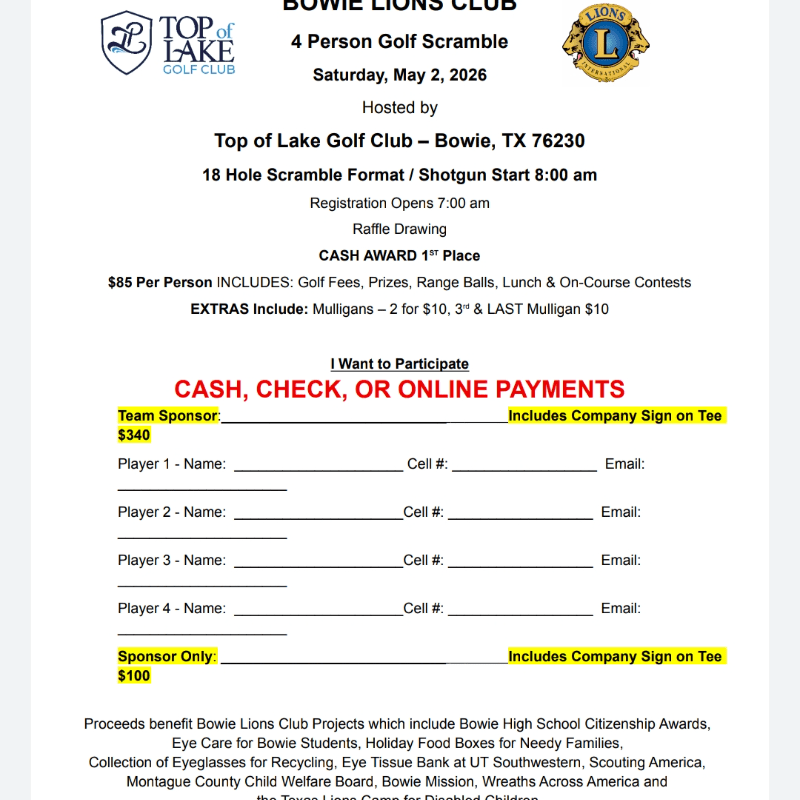 Golf Scramble Tournament