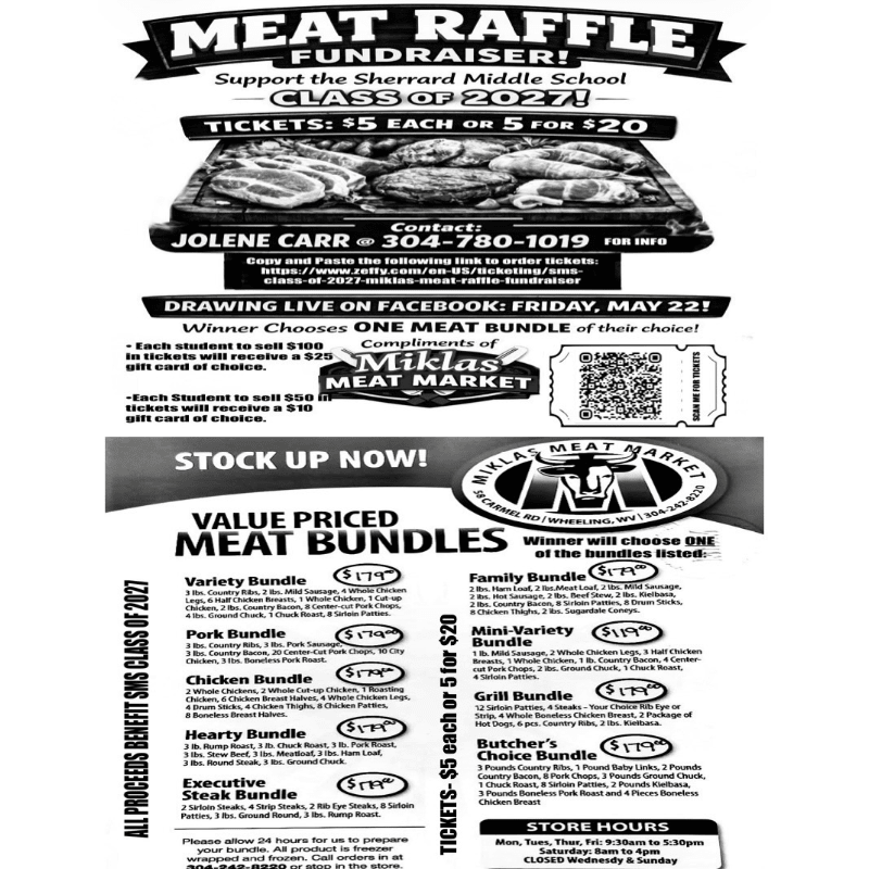 SMS Class of 2027 Miklas Meat Raffle Fundraiser