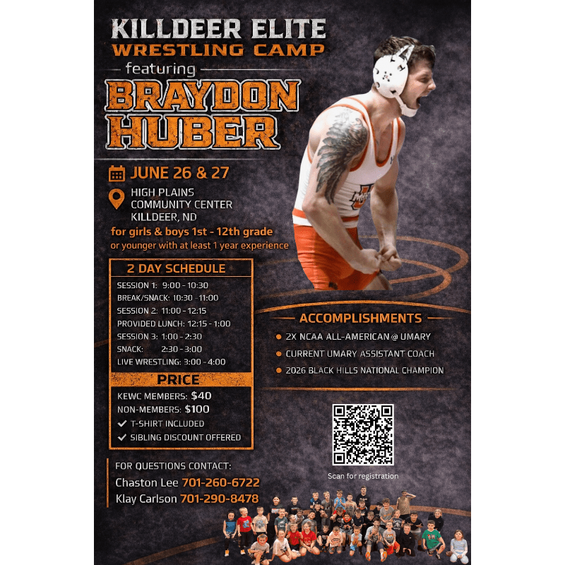 Braydon Huber Wrestling Camp 2026
