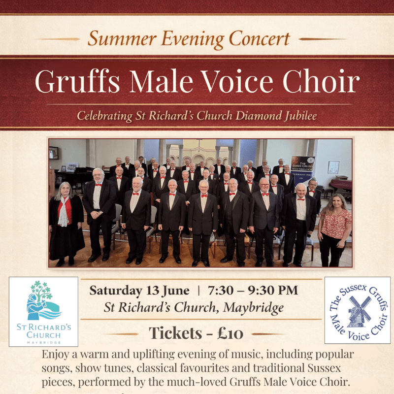 Sussex Gruffs Male Voice Choir Concert at St. Richard's Church, Maybridge