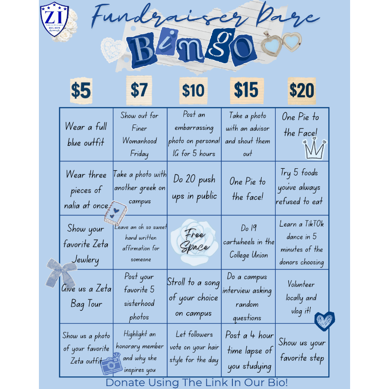Zeta Dare Bingo💙🤍