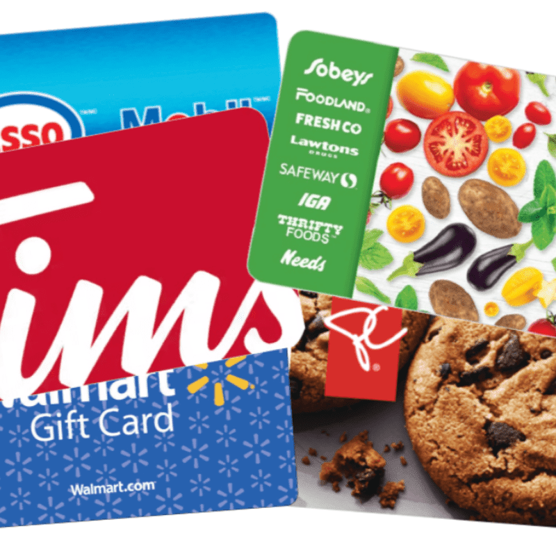 Gift Cards for Evans Lake Camp (grocery, cinema, hotel)