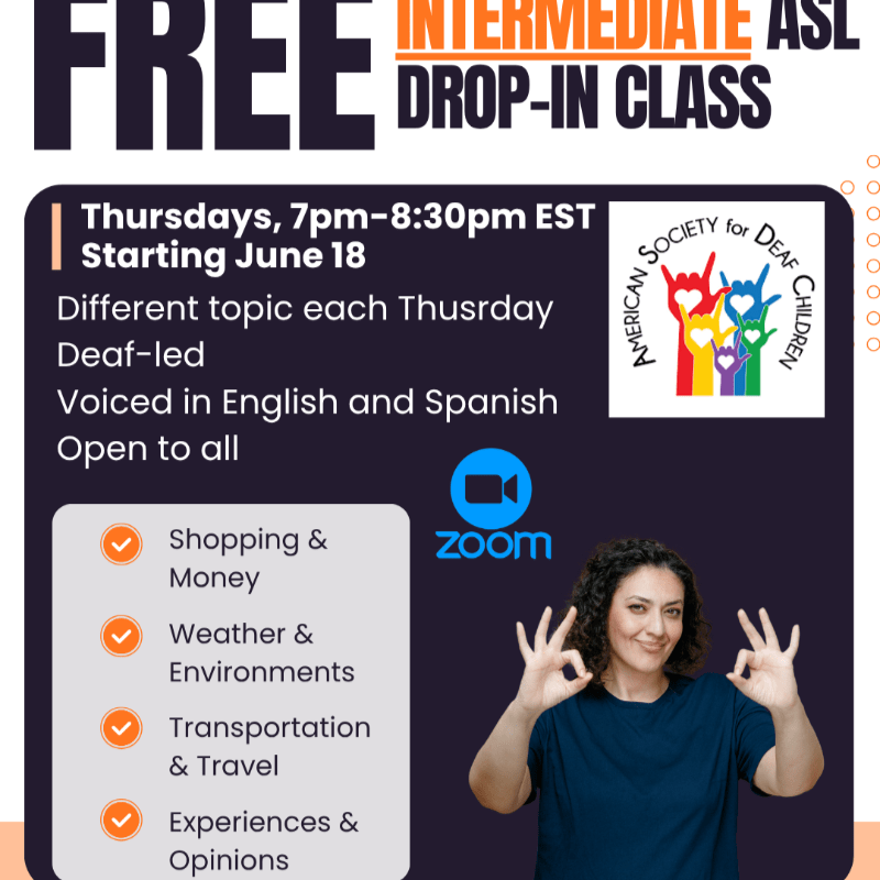 Intermediate Asl Summer Intermediate ASL Classes