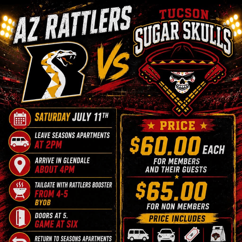 Bus Trip to Arizona Rattlers vs Sugar Skulls