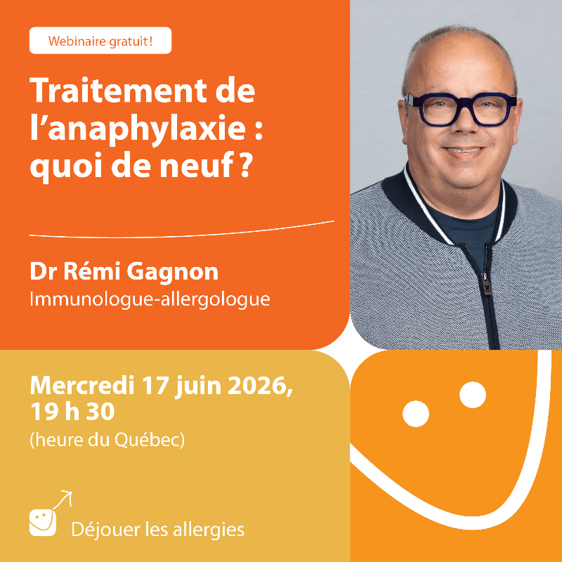Webinaire gratuit - Traitement de l'anaphylaxie : quoi de neuf?