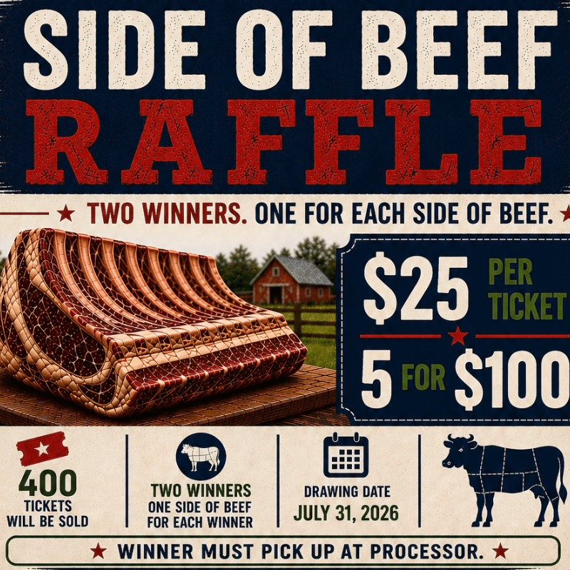 Half Beef Raffle Not Too Late 4 Veterans-'s Side of Beef Raffle