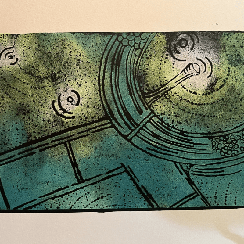 Squam Lake Inspired Monoprints