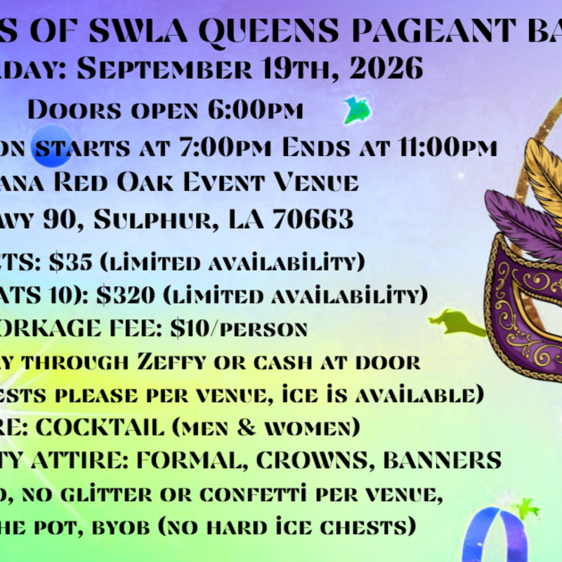 Mardi Gras SWLA Queens Pageant Ball 2026
