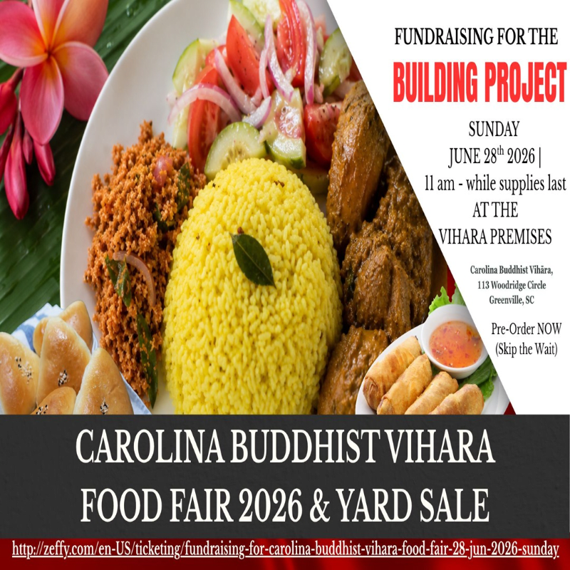 Fundraising for Carolina Buddhist Vihara- Food Fair (28-Jun-2026) (Sunday)