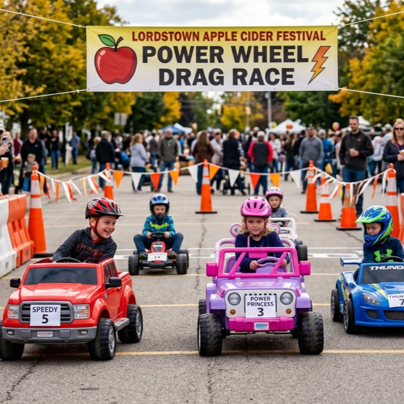 LORDSTOWN APPLE CIDER FESTIVAL POWER WHEELS DRAG RACE