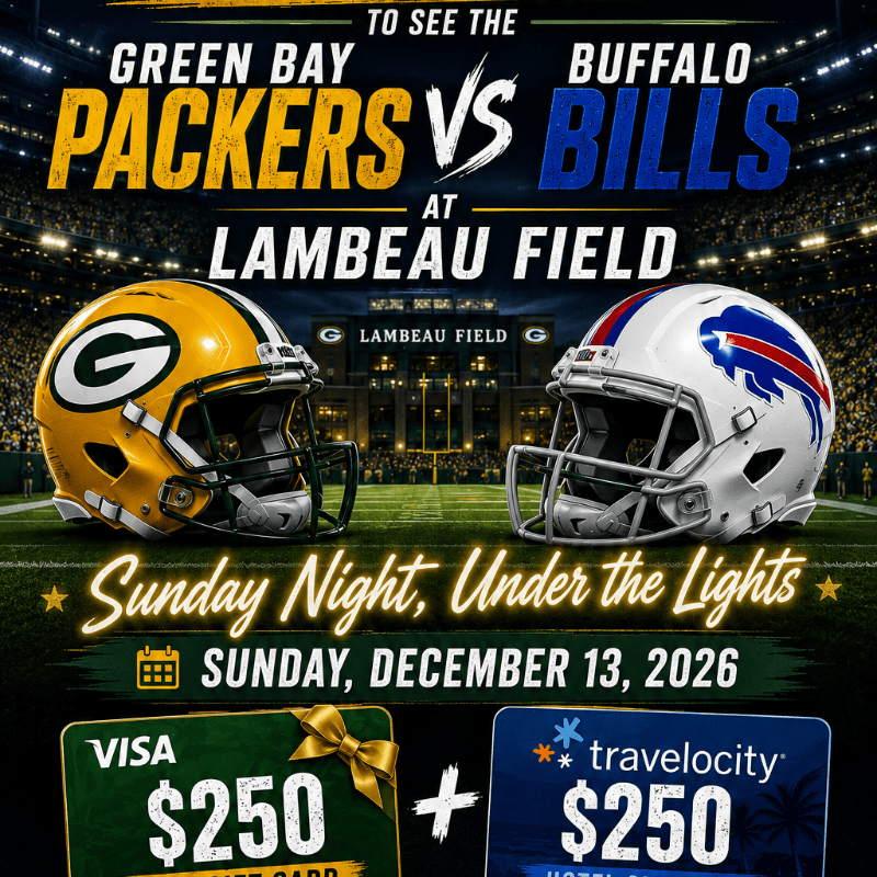 BSU raffle: Green Bay Packers versus Buffalo Bills at Lambeau Field