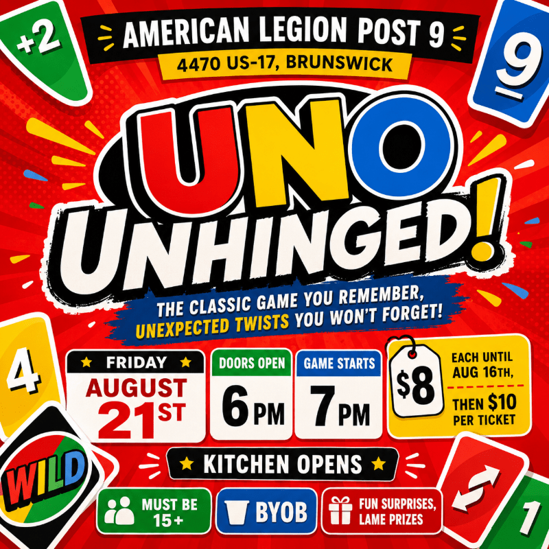 UNO Unhinged! (this even has been postponed -new date coming soon!)