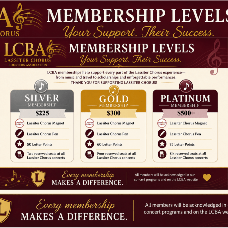 LCBA Memberships & Chorus Dues