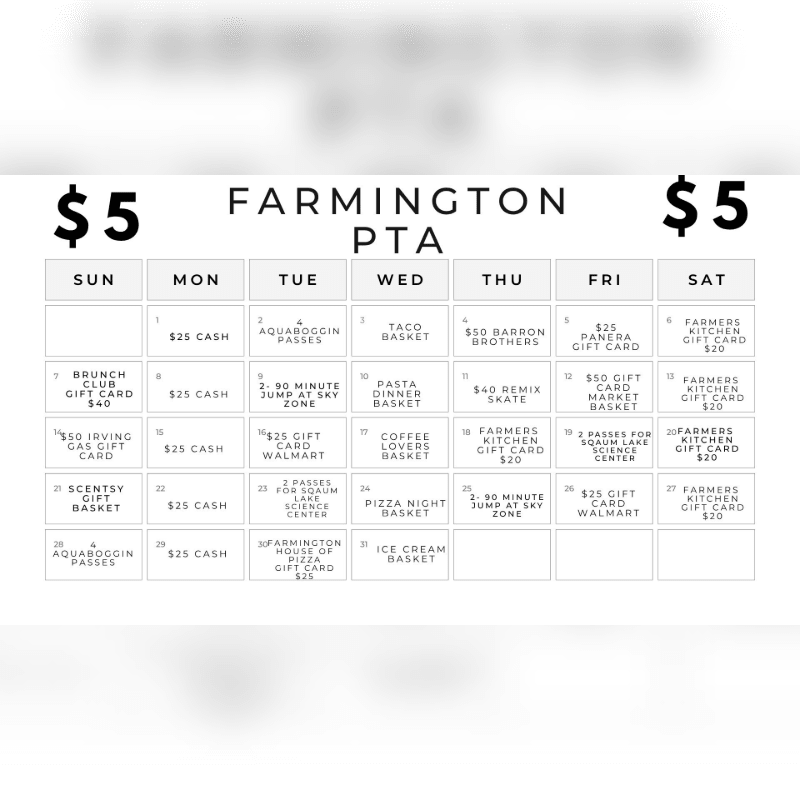 Calendar Fundraiser