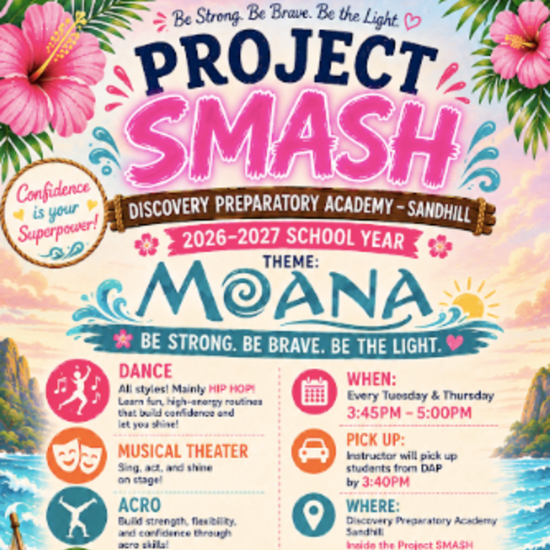 Project SMASH Moana Themed after school program