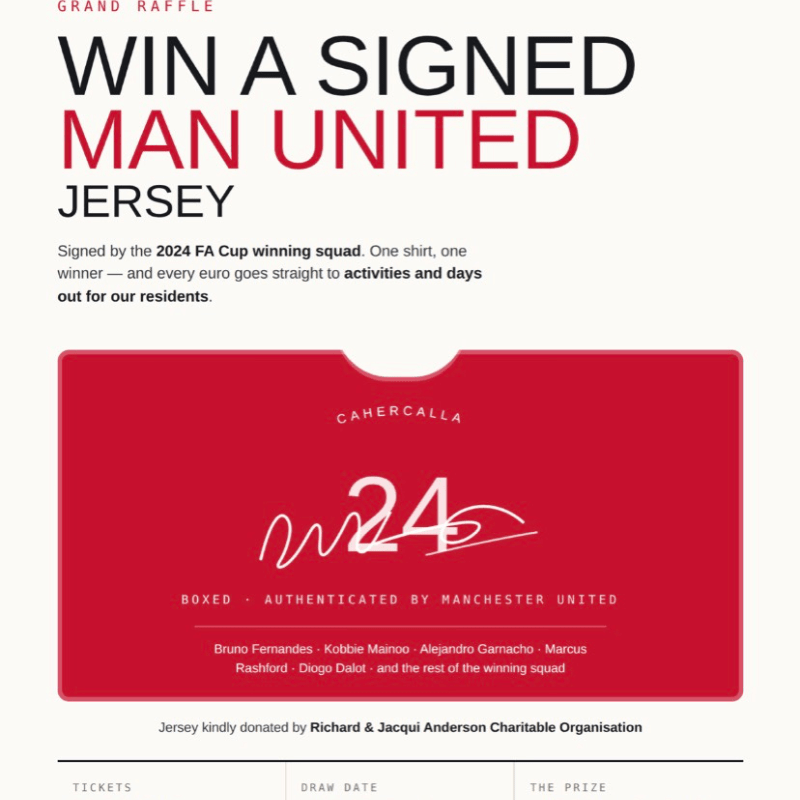 Cahercalla Community Care's Man united Jersey Raffle