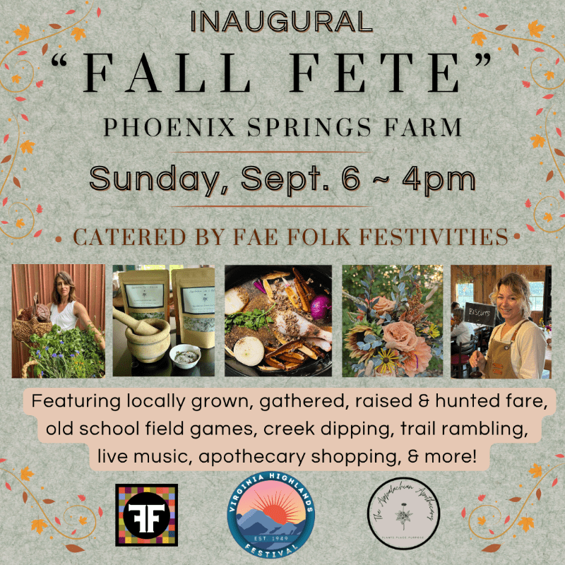 Fall Fete at Phoenix Springs Farm, Sept. 6:  4pm