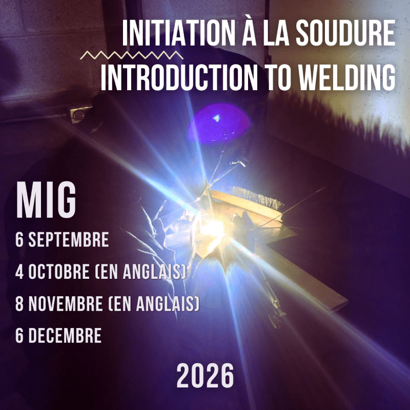 COURS : Initiation à la soudure au MIG - Automne 2026
