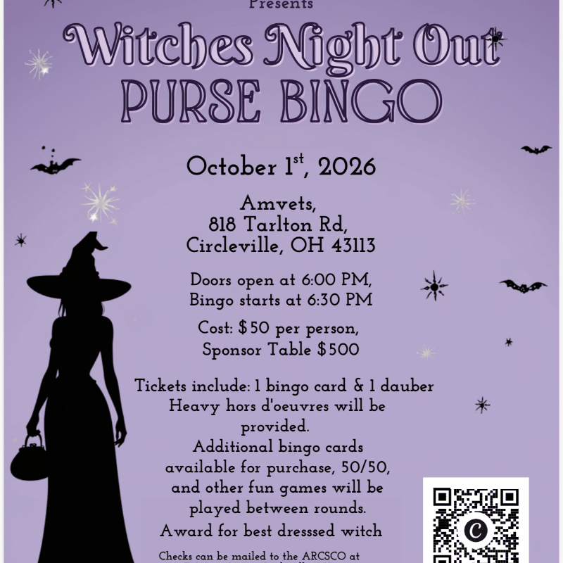ARCSCO WITCHES NIGHT OUT PURSE BINGO