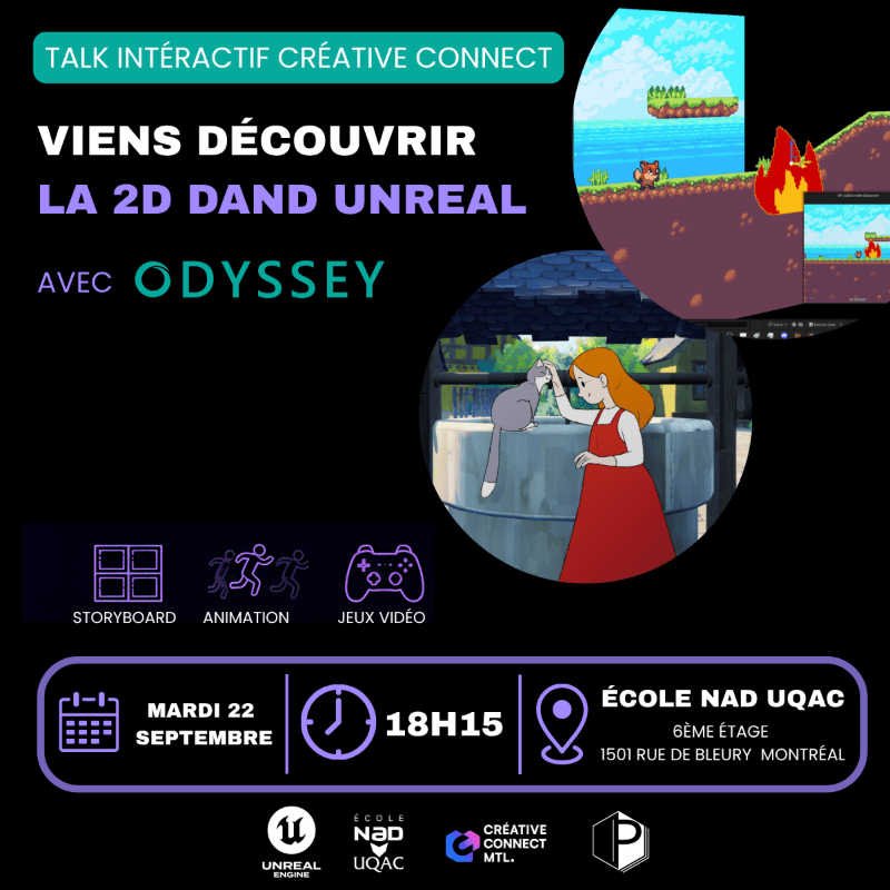 Odyssey 2D dans UNREAL ENGINE / talk intéractif