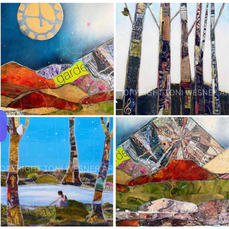 Trees That Tell a Story - Collage Mixed Media