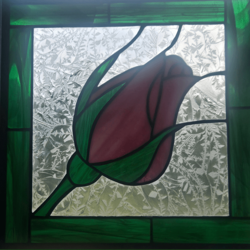 Stained Glass Rose Panel