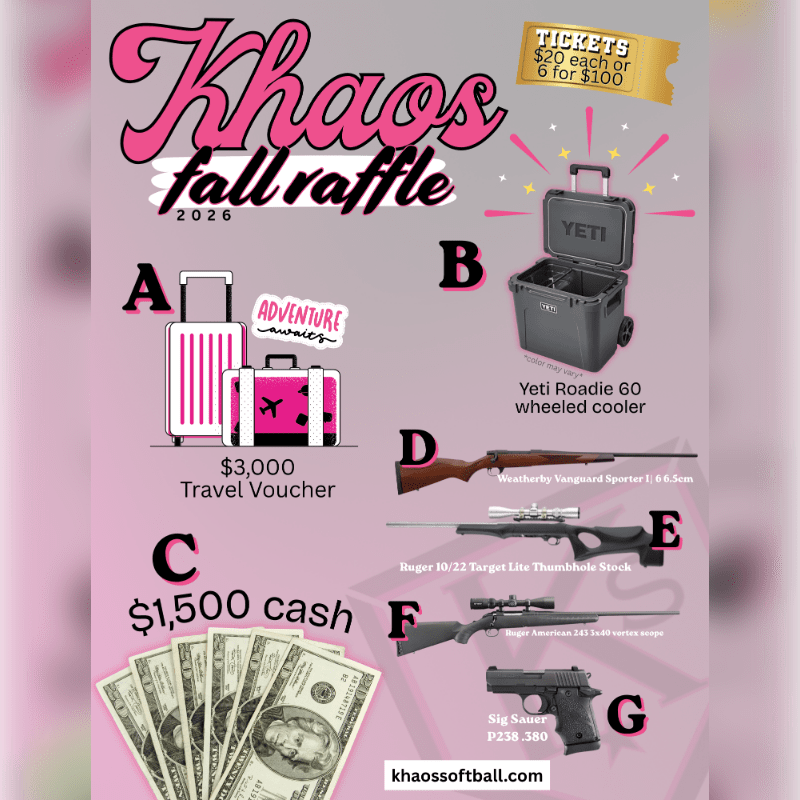 2027 Khaos Softball's Annual Fall Sportsman Raffle