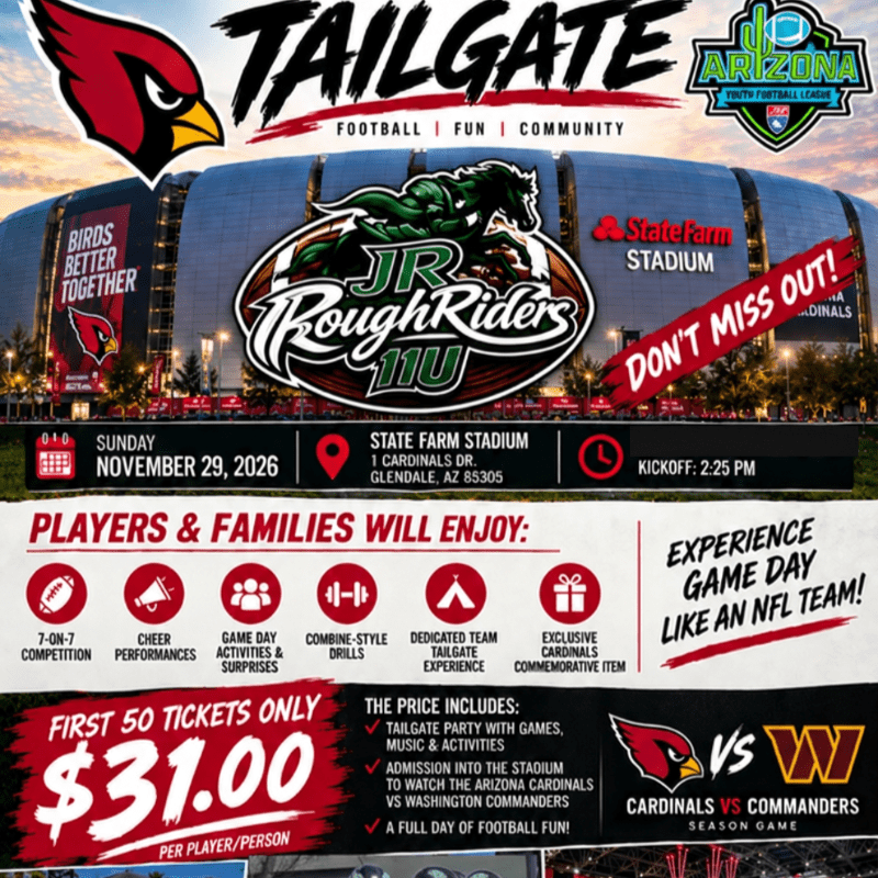 AZYFL X AZ CARDINALS END OF SEASON TAILGATE PARTY-DONATIONS
