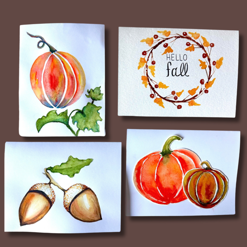 Fall Watercolor Card Class