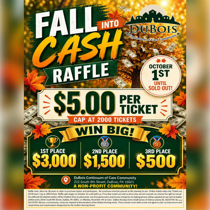 DuBois Continuum of Care Community's Fall into Cash Raffle
