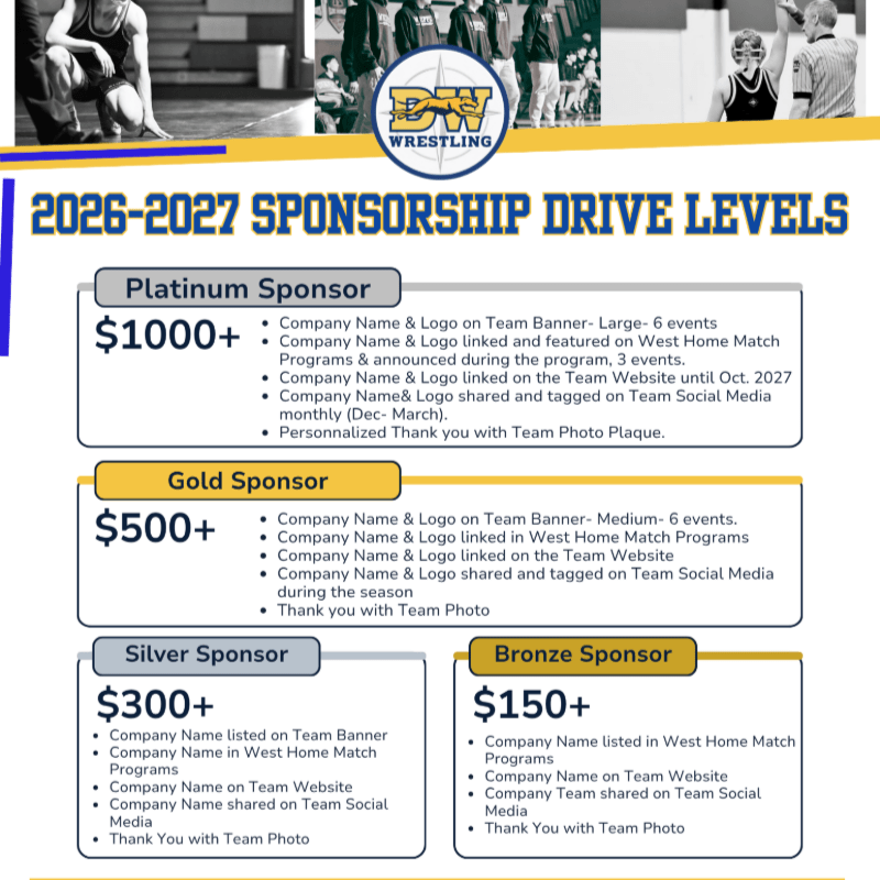 Downingtown West Wrestling Sponsorship Drive