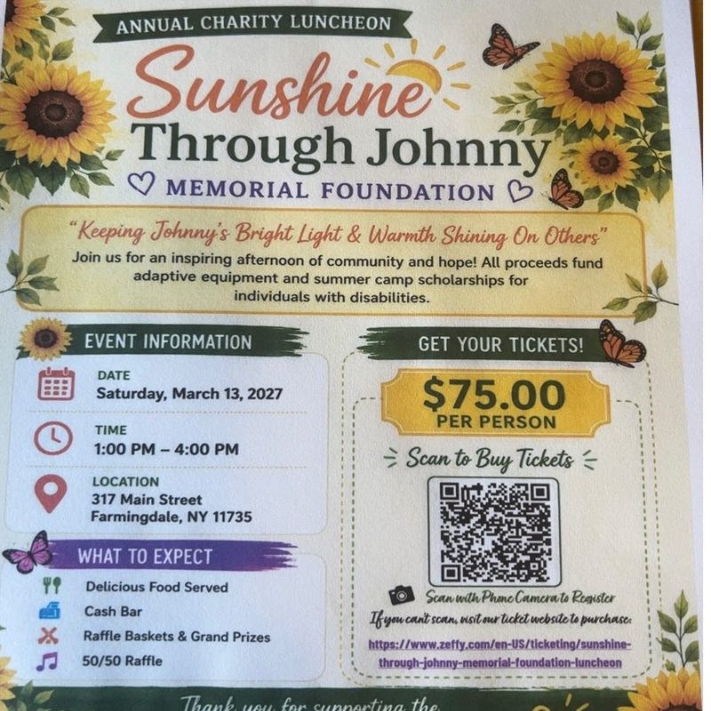 Sunshine Through Johnny Memorial Foundation Fundraiser