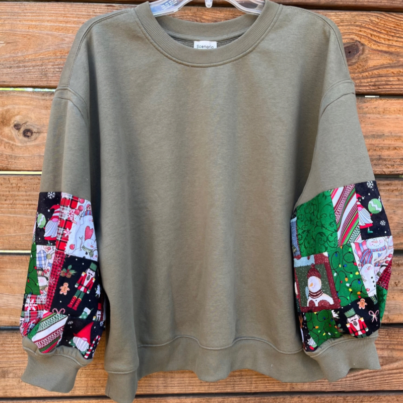 Quilted Sweatshirt Sleeves