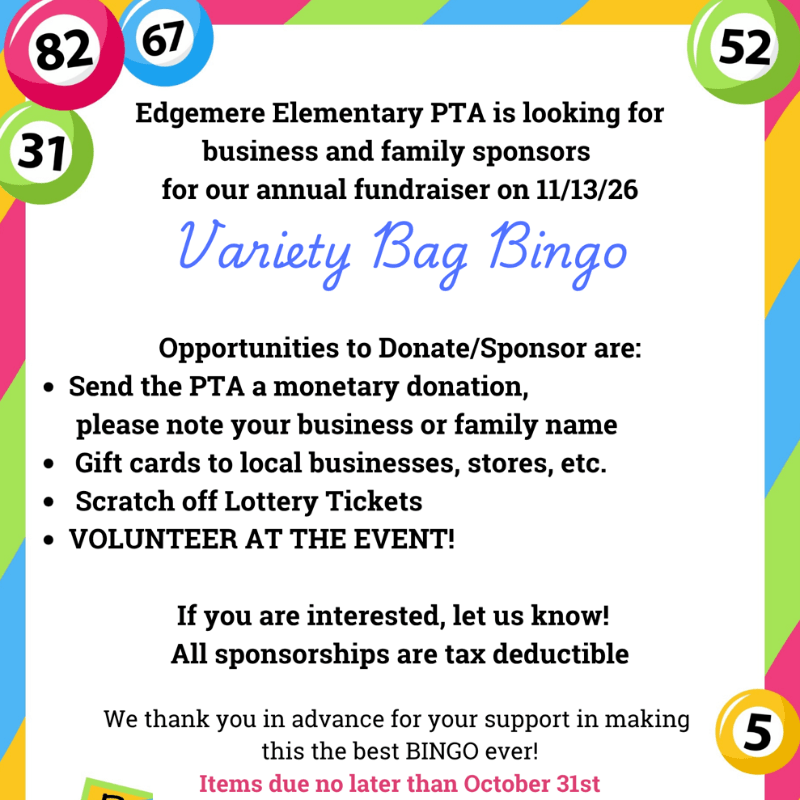 Designer Bag Bingo Ticket & Donation Form