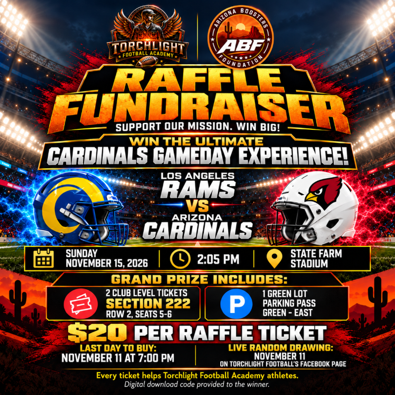 Torchlight Football Fundraiser: Rams vs Cardinals Gameday Raffle