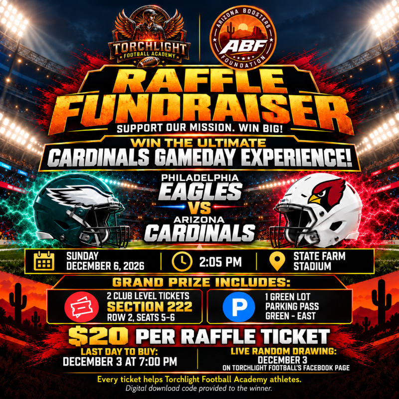Torchlight Football Fundraiser: Eagles vs Cardinals Gameday Raffle